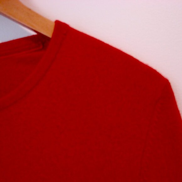 LL Bean Red Cashmere Crewneck Sweater Ribbed Loose Fit Size 2X Plus Size - Picture 5 of 12